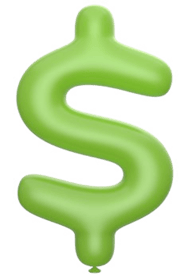 Large green Dollar Sign Balloon
