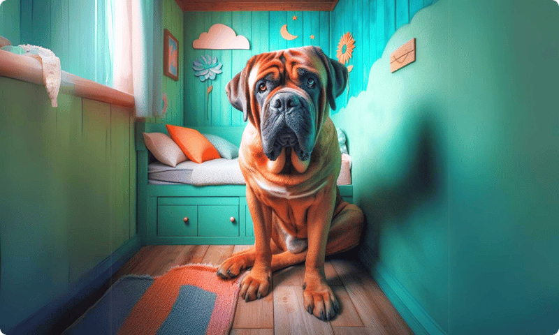 giant mastiff in a small room - like an elephant in the room