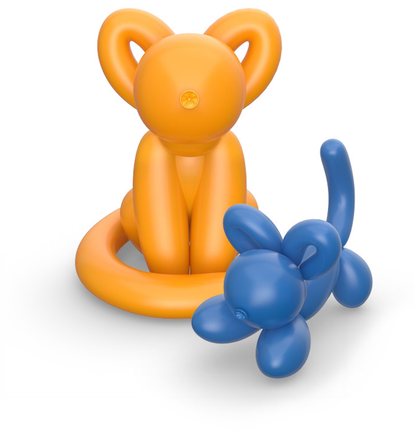 Balloon cat with playful kitten Balloon cat with playful kitten